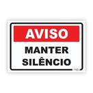 Placa de Aviso / Sinalização - SIlencio nos Corredores (25x20cm) - SC06