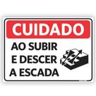 Placa de Aviso / Sinalizção - Cuidado Ao subir / Descer escadas - ES04 (15X20CM)
