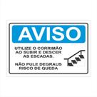 Placa de Aviso / Sinalizção - Cuidado Ao subir / Descer escadas - ES10 (15X20CM)