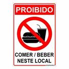 Placa de Aviso / Sinalizção - Proibido Comer Neste Local (25x20cm) - PL02