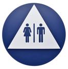 Placa de Banheiro Unissex Hillman Triângulo e Círculo 30 cm Placa de Banheiro Unissex Hillman Triângulo e Círculo 30 cm