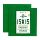 Placa de base de tijolos de construção Barcaloo 15,75 x 15,75 polegadas verde x2