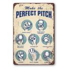 Placa de beisebol vintage RESKEA Decoração de beisebol 20x30 cm de metal