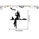 Placa De Canto Acrílica De Gato Preto Bruxo Para Halloween, Decoração Assustadora Para Porta,