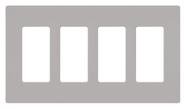 Placa de Capa para Interruptor de Luz Lutron Claro 4 Gang Sem Parafusos Cinza