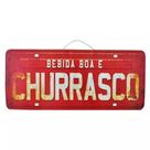 Placa de Carro Decorativa em Madeira - Bebida Boa e Churrasco Placa de Carro Decorativa em Madeira - Bebida Boa e Churrasco