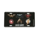 Placa De Carro Em Alumínio Liga Da Justiça Super Logos Fundo Preto Placa De Carro Em Alumínio Liga Da Justiça Super Logos Fundo Preto