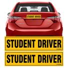 Placa de carro TOTOMO Student Driver Magnet 12x8 cm refletiva (pacote com 2)