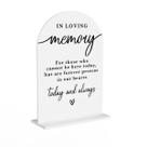 Placa de casamento acrílica em arco de mesa Loving Memory Memory