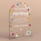 Placa de casamento acrílica em arco de mesa Loving Memory Memory