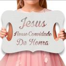 Placa de Casamento para Daminha - 'Jesus, Nosso Convidado de Honra' em MDF de Alta Qualidade