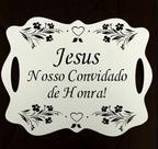 Placa de Casamento para Entrada de Igreja - Design Vazada com Flores e Corações