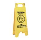 Placa de Chão Amarela - Cavalete (Cuidado em Manutenção) envio imediato.