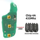 Placa De Circuito Para Chave Remota De Carro Peugeot Citroen Com 3 Botões, Fob 433.92MHZ FSK Chip 4A