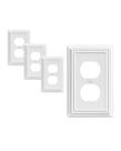 Placa de cobertura de saída DEWENWILS White Metal 12,4 x 8 cm, pacote com 4