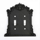 Placa de cobertura decorativa do interruptor de luz gótica preta barroca Placa de cobertura decorativa do interruptor de luz gótica preta barroca