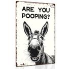 Placa de decoração de parede ALKB Funny Donkey Are You Pooping Metal 20x30cm