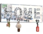 Placa de decoração de parede, porta-chaves com ganchos de cristal ST3000