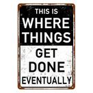Placa de estanho de metal LUXIAYANG Funny Garage Man Cave Decor 20x30cm