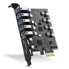 Placa de expansão PCI-E para USB 3.0 de 7 portas YEELIYA para PC desktop