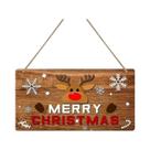 Placa De Feliz Natal Com Fundo Marrom Rústico, Letras Vermelhas, Renas E Flocos De Neve, Decoração Placa De Feliz Natal Com Fundo Marrom Rústico, Letras Vermelhas, Renas E Flocos De Neve, Decoração