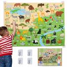 Placa de feltro Bonnyco com 116 bonecos de animais da selva para crianças de 3 a 8 anos