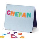 Placa de feltro dobrável CHEFAN para crianças pequenas com armazenamento azul 56x33cm