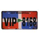Placa de ferro para decoração de parede, placa de licença vintage da República Dominicana