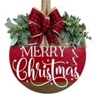 Placa de grinalda de Natal de madeira Wazoci, 30 cm, decoração rústica