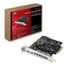 Placa de hospedagem PCIe Vantec de 5 portas USB 3.2 Gen2x2 de 20 Gbps Placa de hospedagem PCIe Vantec de 5 portas USB 3.2 Gen2x2 de 20 Gbps