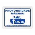 Placa de Indicação de profundidade da Piscina - 100cm (15x20)