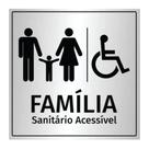 Placa de Indicação Sanitário Acessível Família em Alumínio de 15x15cm Placa de Indicação Sanitário Acessível Família em Alumínio de 15x15cm