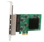 Placa de interface de rede SYBA Multimedia de 4 portas Gigabit Ethernet PCI-e X1 (SI-PEX24042)