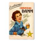 Placa de lata de metal Vintage Damm Beer Retro para bar e casa