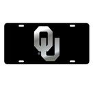 Placa de licença Craftique Oklahoma Sooners cortada a laser preta