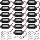 Placa de licença LED Light Mudder 16 unidades 12V à prova d'água preta