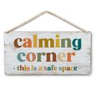 Placa de madeira Absnfatu Calming Corner Safe Space 30x15cm