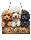 Placa de Madeira Decoração Enfeite 2D Golden Retriever Pet