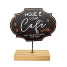 Placa de MDF com frase de café decorativa para cozinha