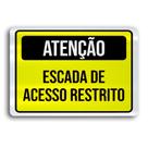 Placa de Metal Atencao acesso restrito 30cmx20cm