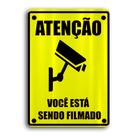 Placa de Metal Atencao voce esta sendo filmado 20cmx30cm Placa de Metal Atencao voce esta sendo filmado 20cmx30cm