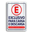 Placa de Metal carga e descarga 20cmx30cm