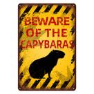 Placa de metal kengtou Vintage Capybara Beware Animal 30x20cm