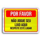 Placa de Metal Nao jogue lixo 30cmx20cm