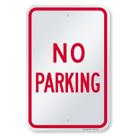 Placa de metal SmartSign No Parking 45x30cm Alumínio Vermelho Branco