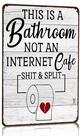Placa de Metal Vintage para Banheiro CrazySign 20x30 cm