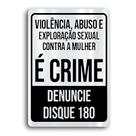 Placa de Metal Violencia abuso e exploracao 20cmx30cm