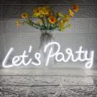Placa de néon decorativa BerniceKelly Let's Party alimentada por USB