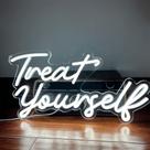 Placa de néon decorativa DAKABUKA Treat Yourself 42x22cm USB Placa de néon decorativa DAKABUKA Treat Yourself 42x22cm USB