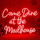 Placa de néon decorativa FAXFSIGN Come Dine 42x31cm LED vermelho